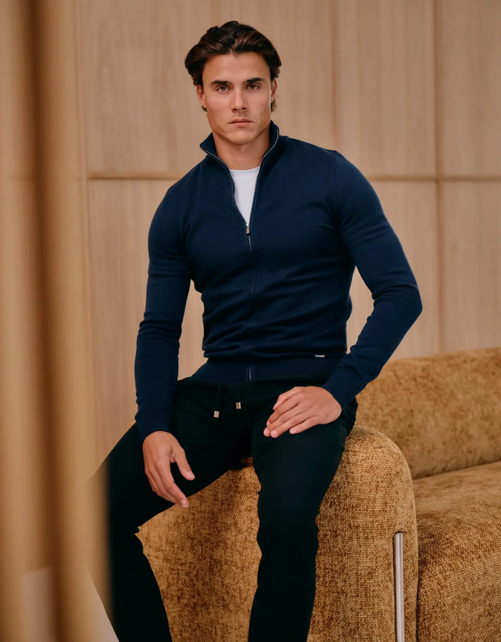 Malelions Knitted Zip Cardigan