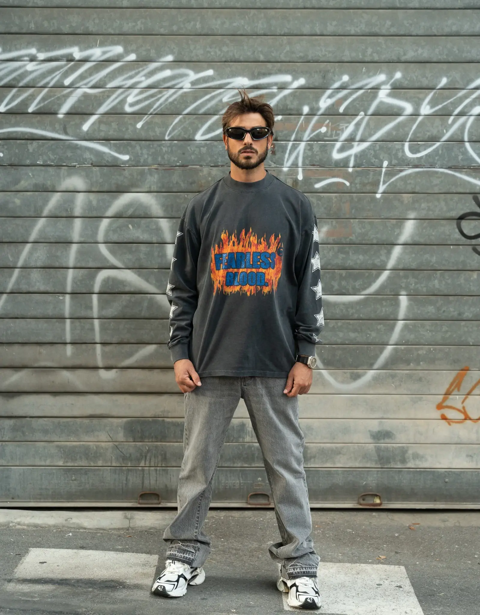 Fearless Blood Heartless Oversized Longsleeve