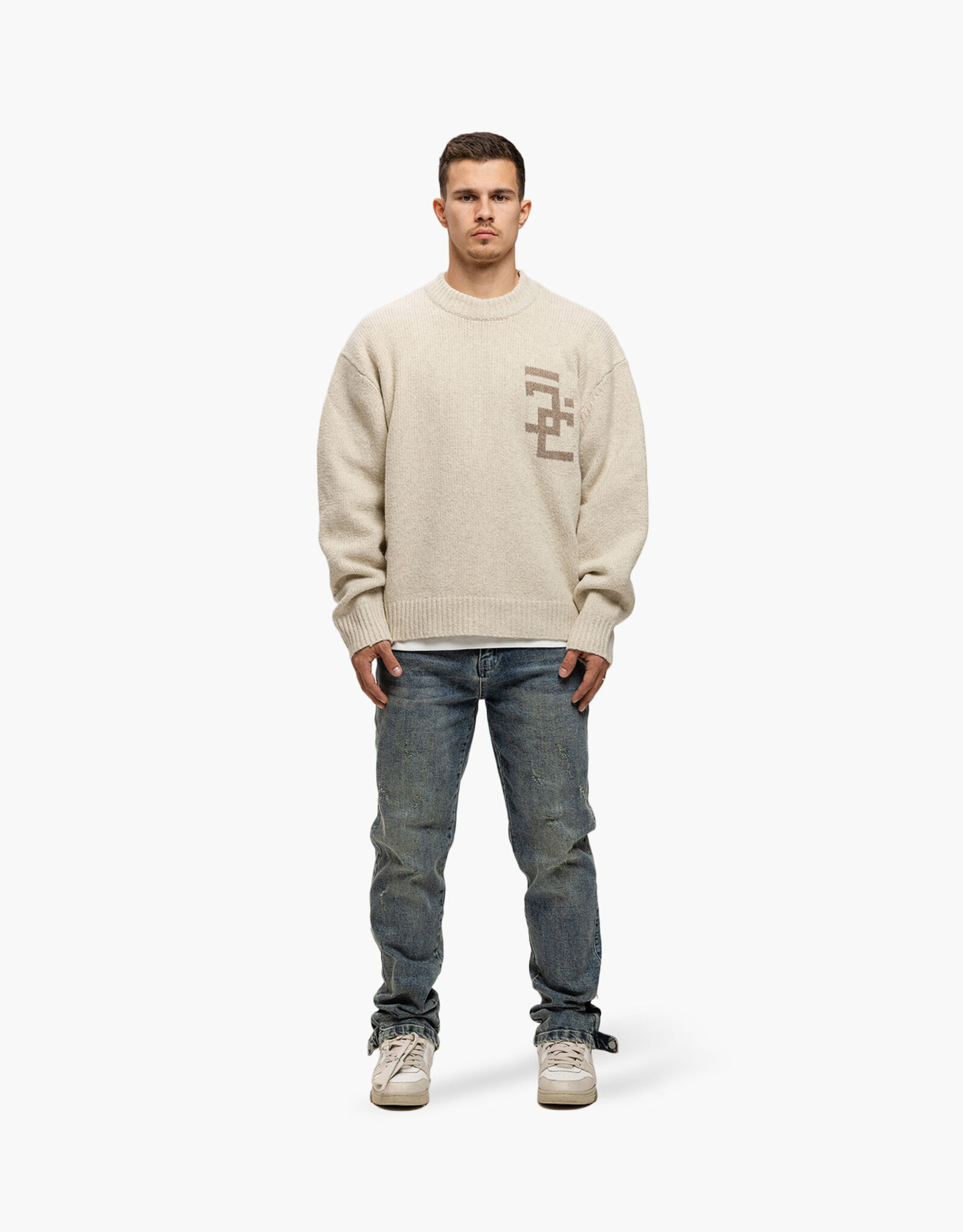 JorCustom Splitted Icon Knit Sweater