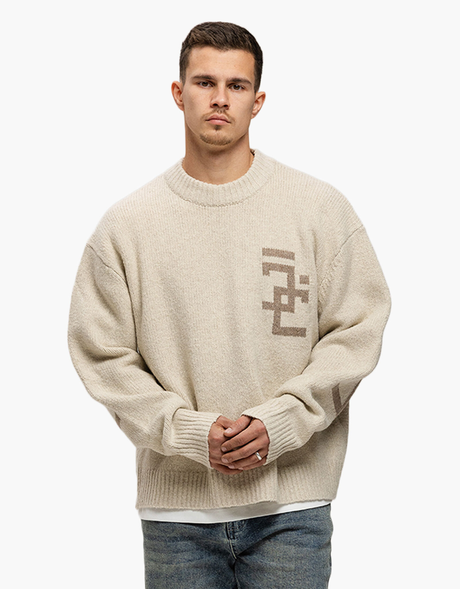 JorCustom Splitted Icon Knit Sweater