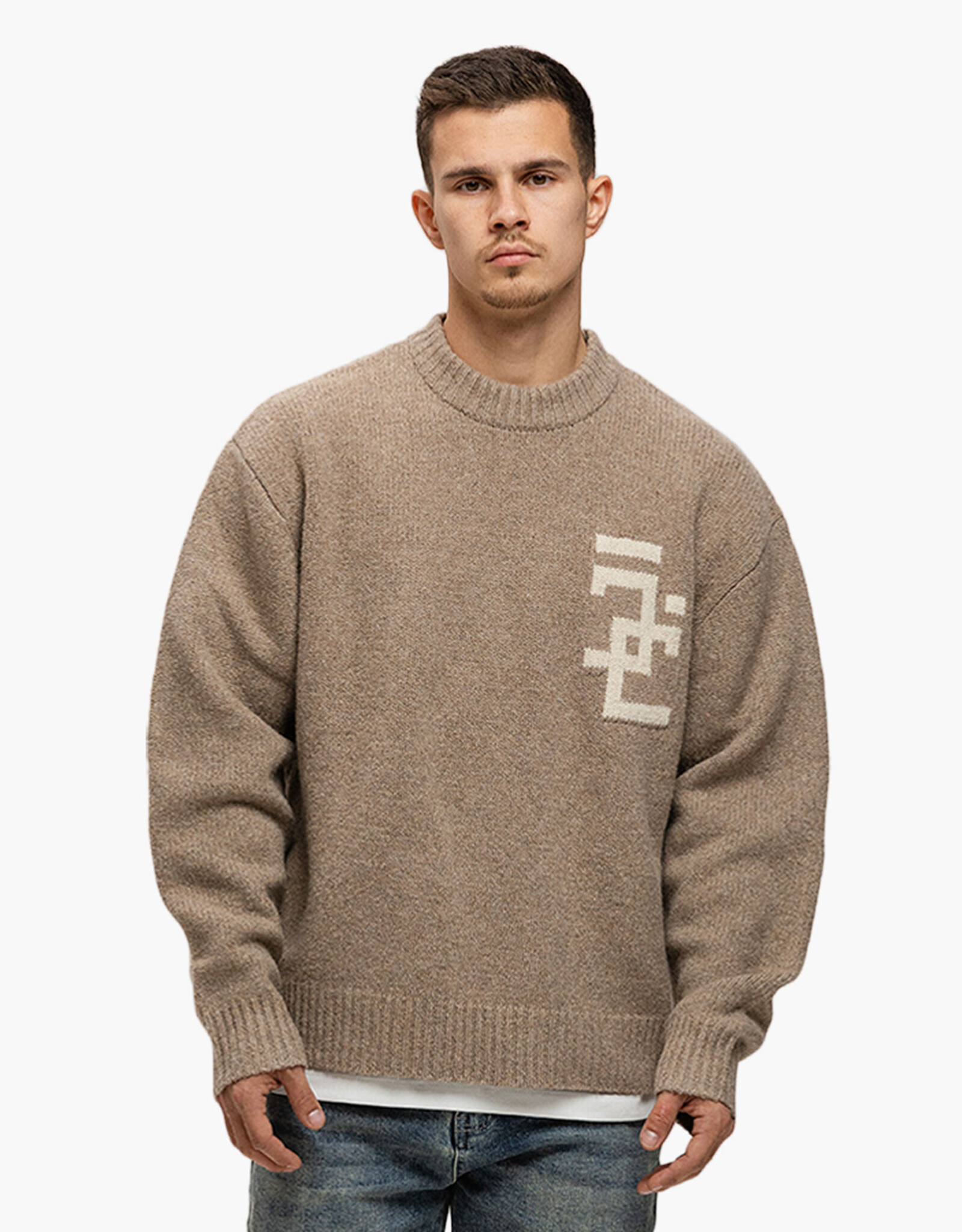 JorCustom Splitted Icon Knit Sweater