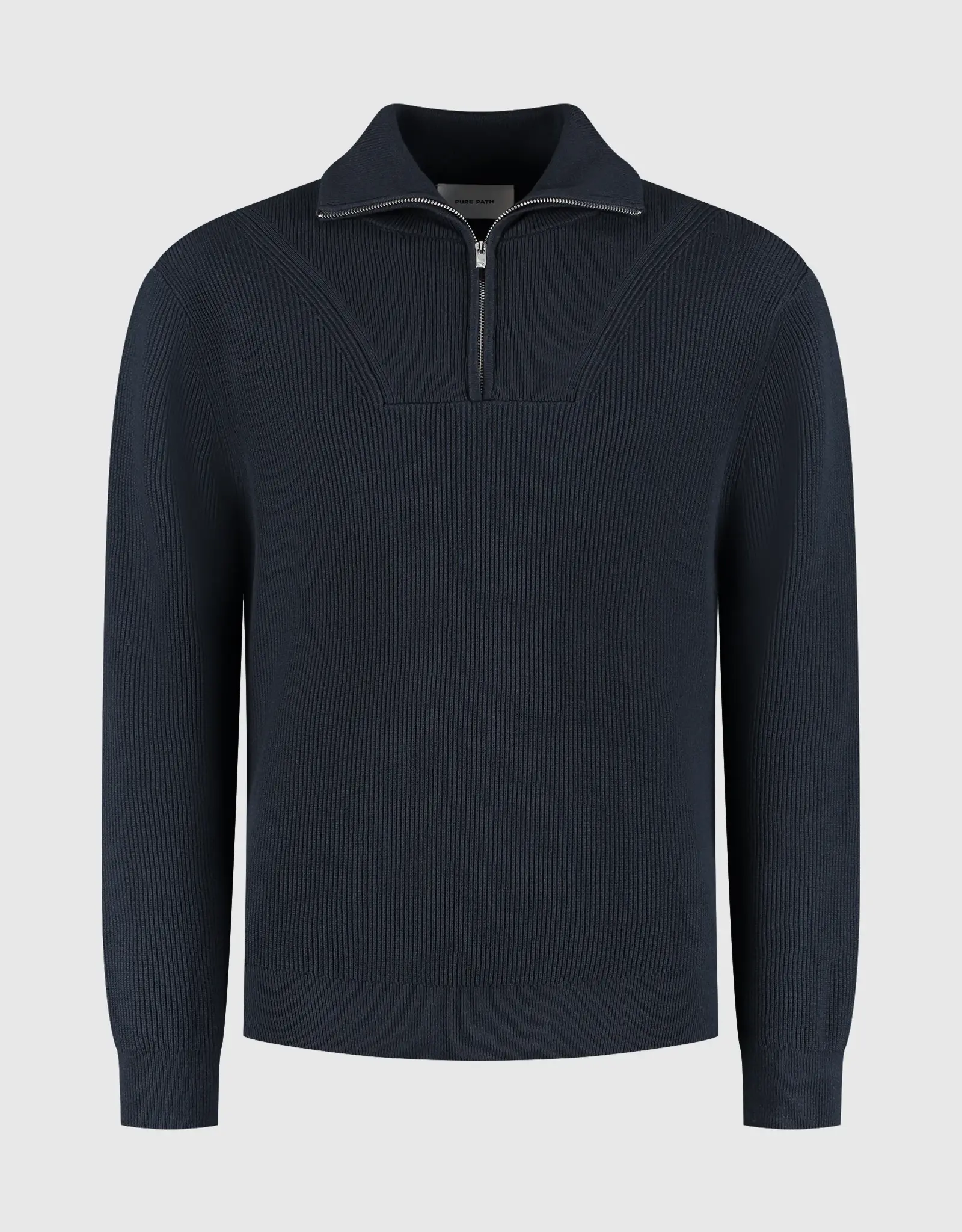 Pure Path Rib Knit Half-zip Sweater