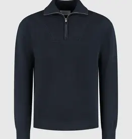 Pure Path Rib Knit Half-zip Sweater