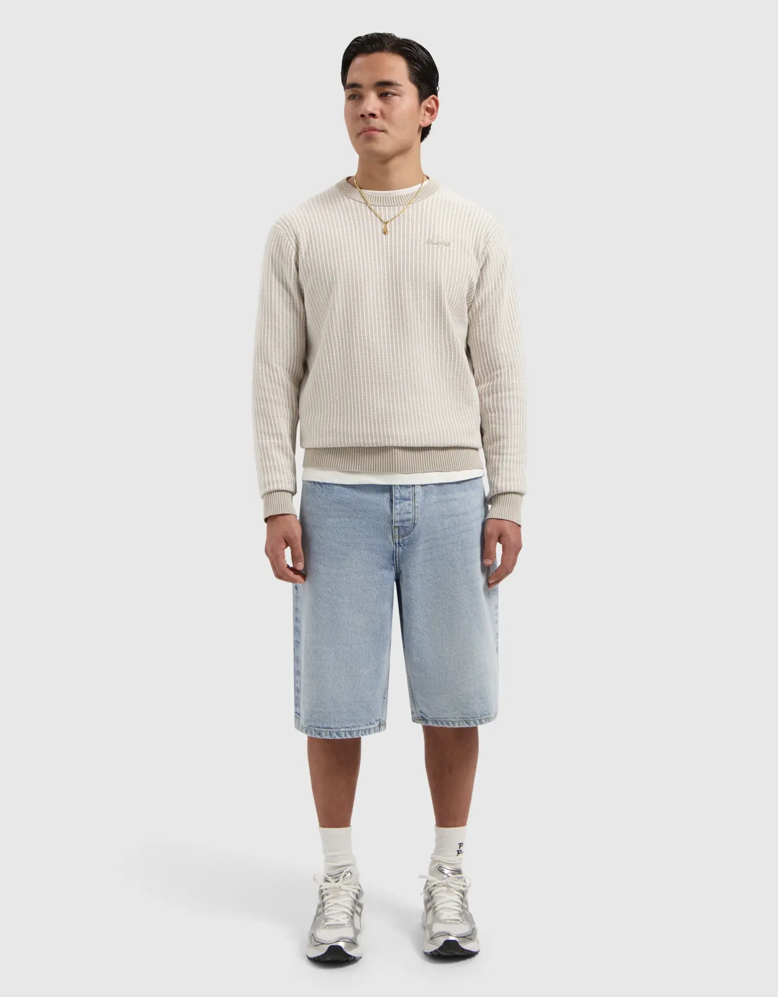 Pure Path Ladder Stitch Knit Sweater