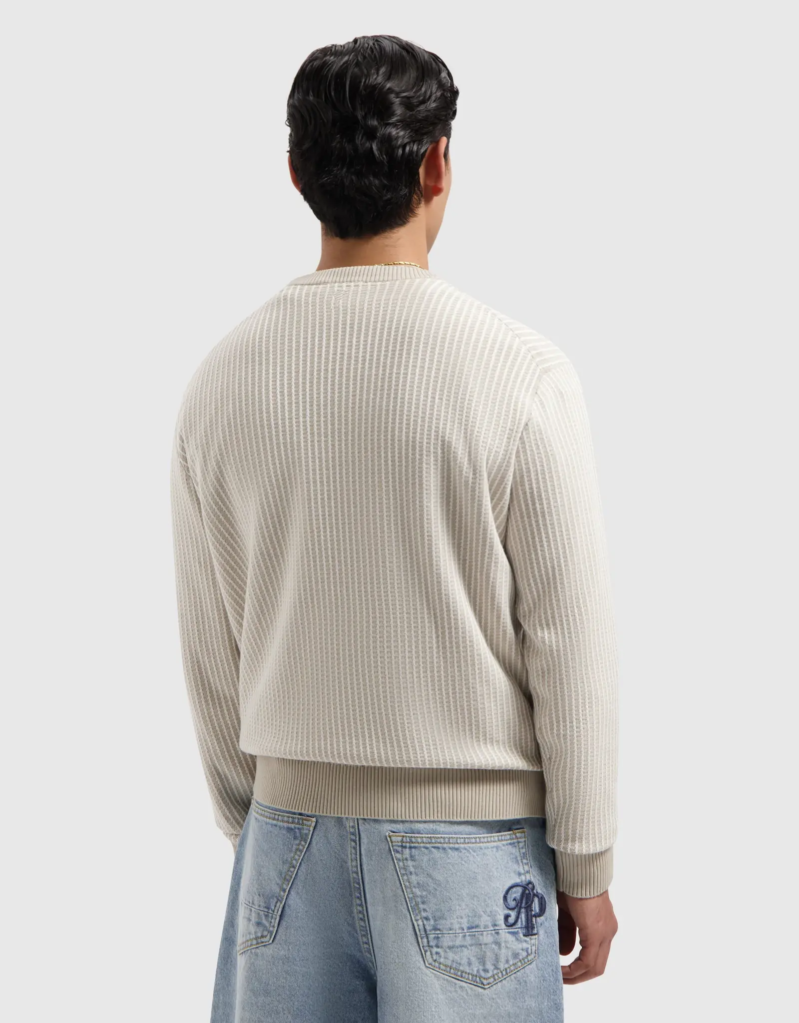 Pure Path Ladder Stitch Knit Sweater