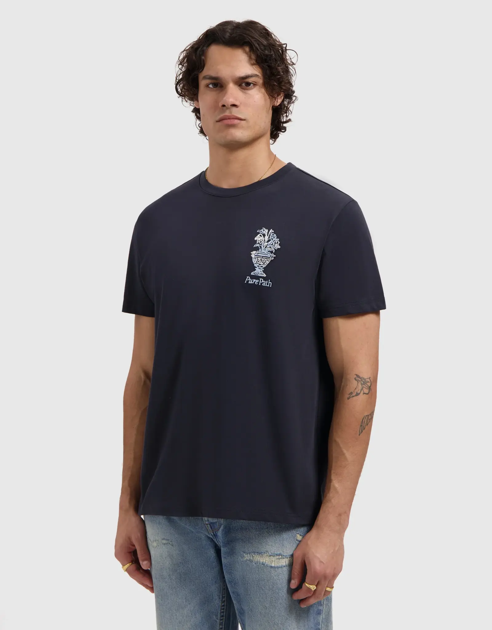 Pure Path Embroidered Vase T-Shirt