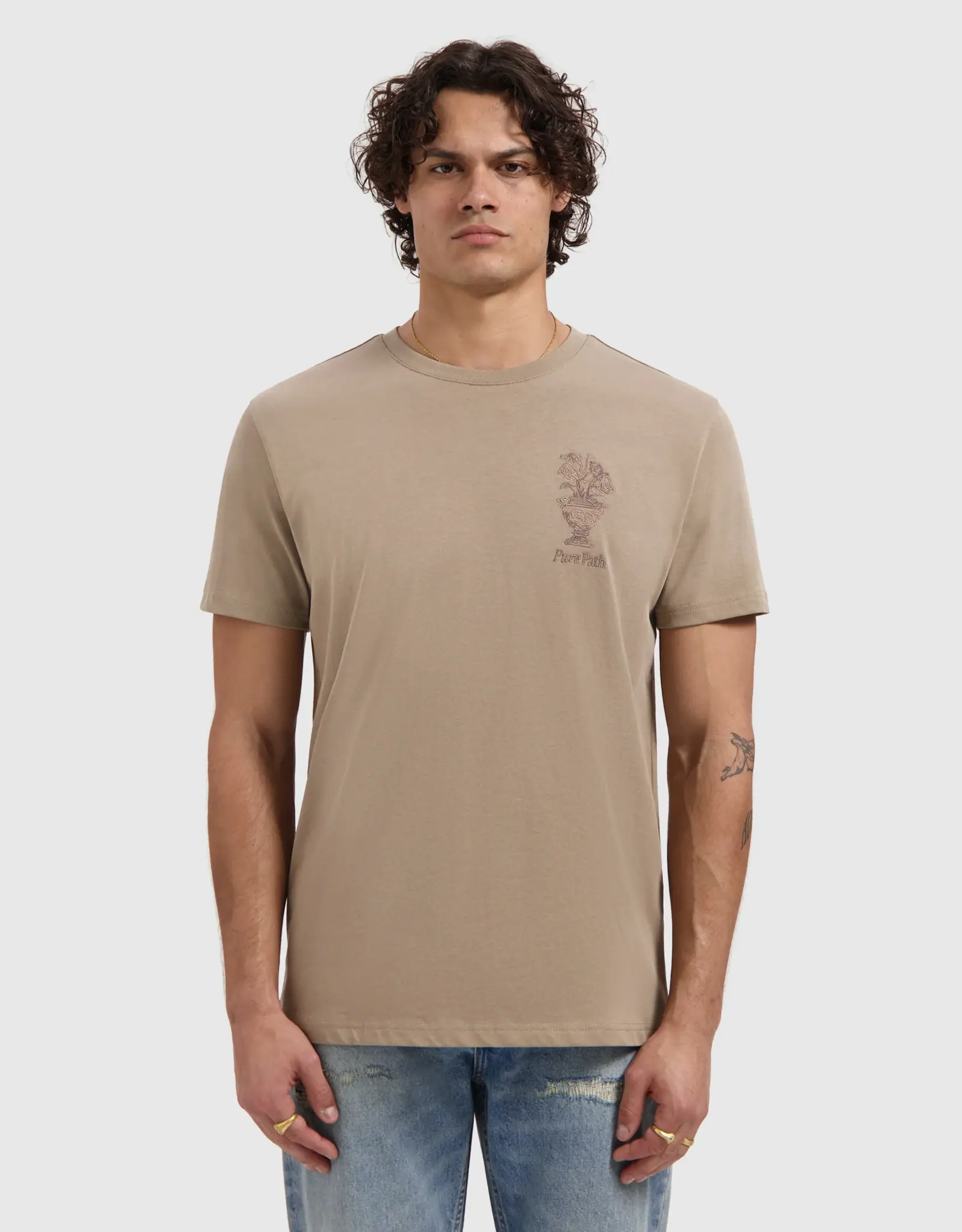 Pure Path Embroidered Vase T-Shirt