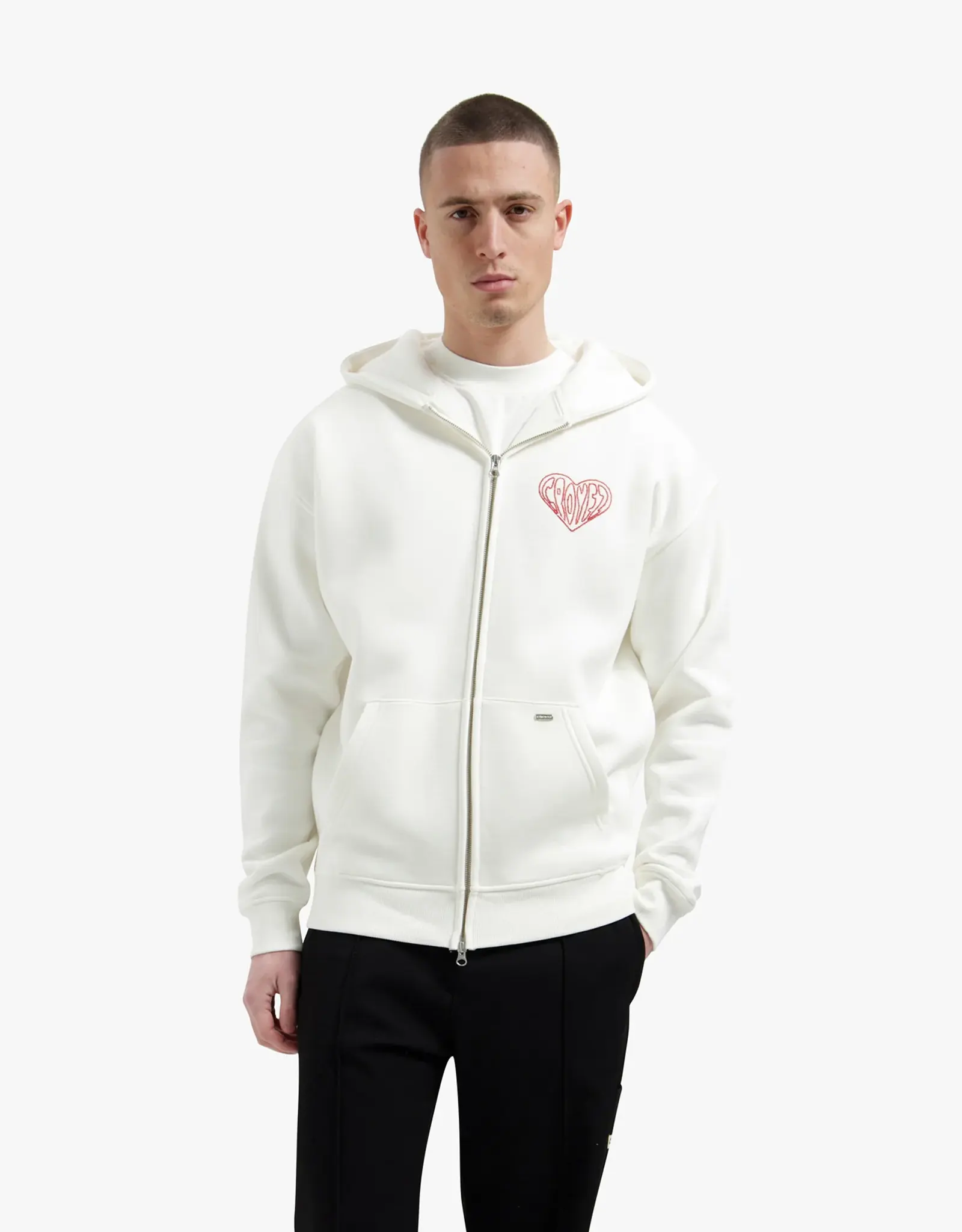 Croyez Croyez Stitched Heart Zip Hoodie