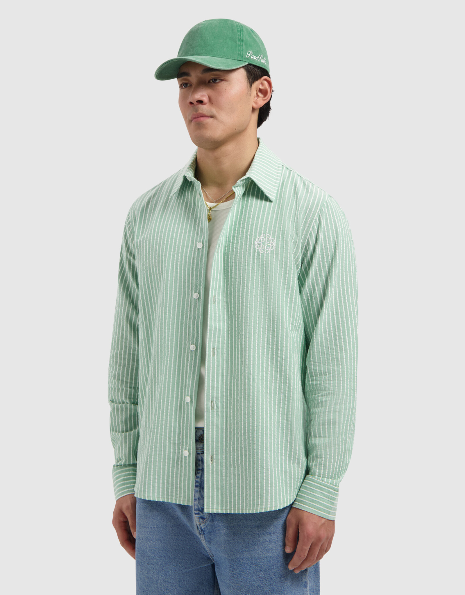 Pure Path Striped Cotton Longsleeved Shirt