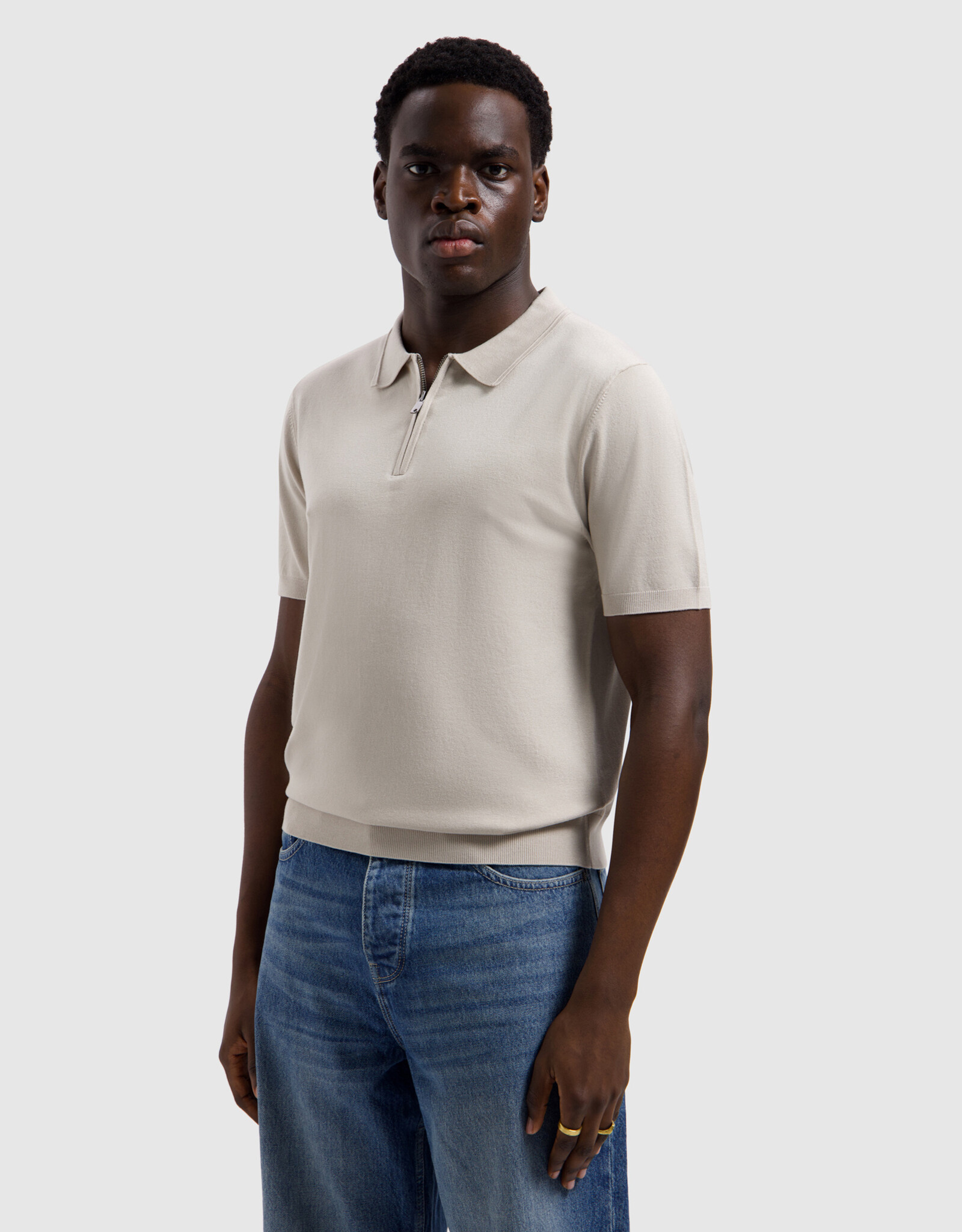 Pure Path Flat Knit Half-zip Polo