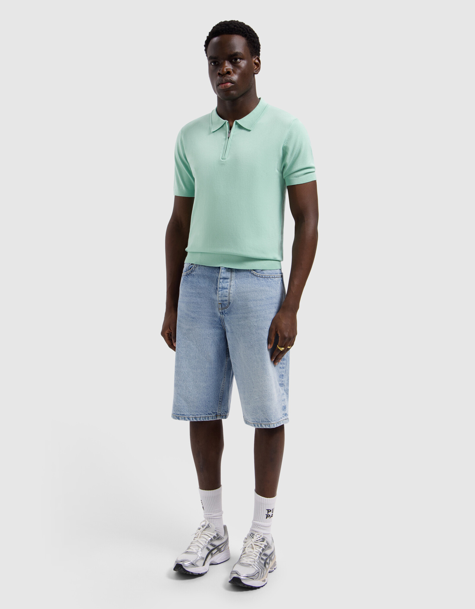 Pure Path Flat Knit Half-zip Polo