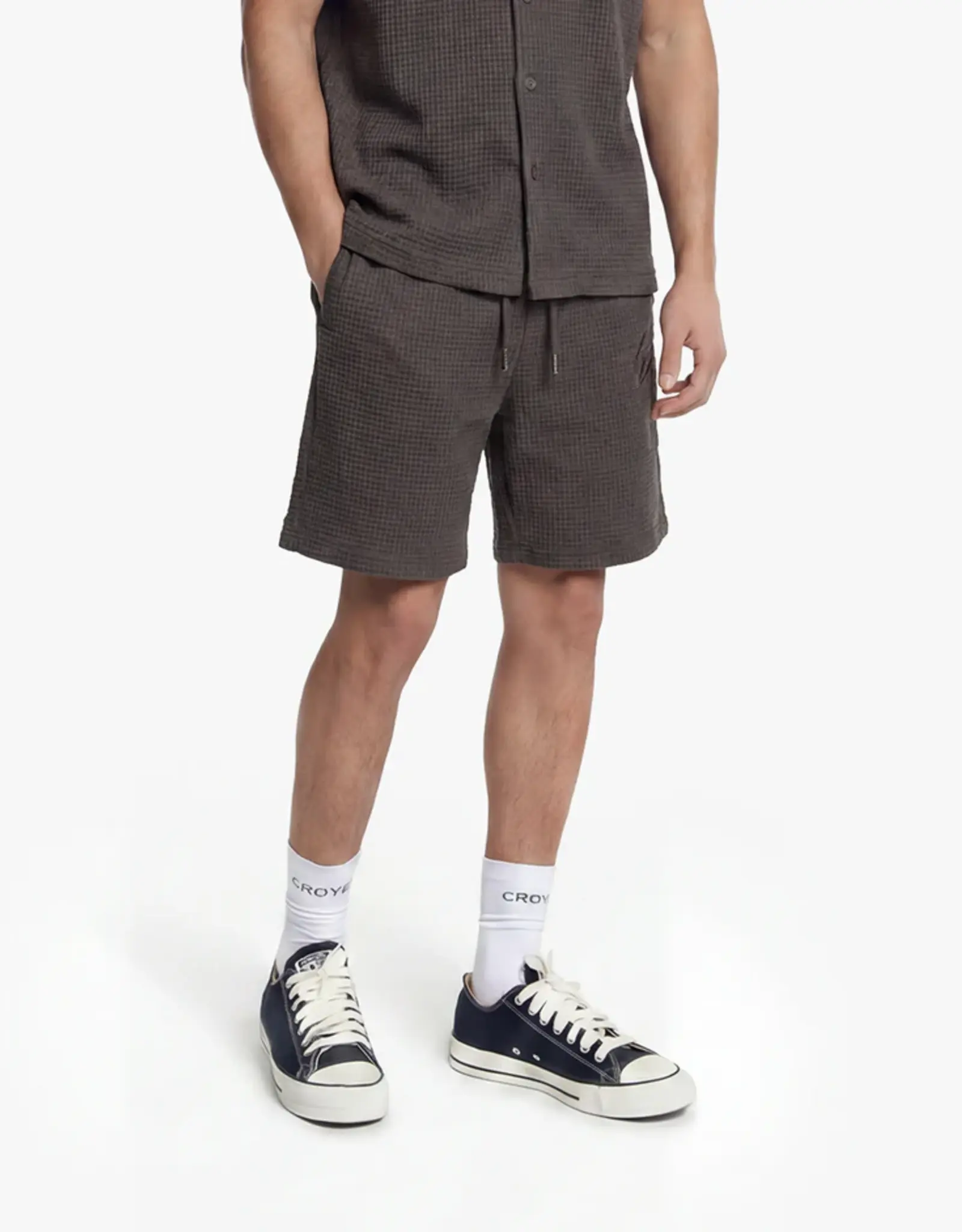 Croyez Croyez Initial Waffle Shorts
