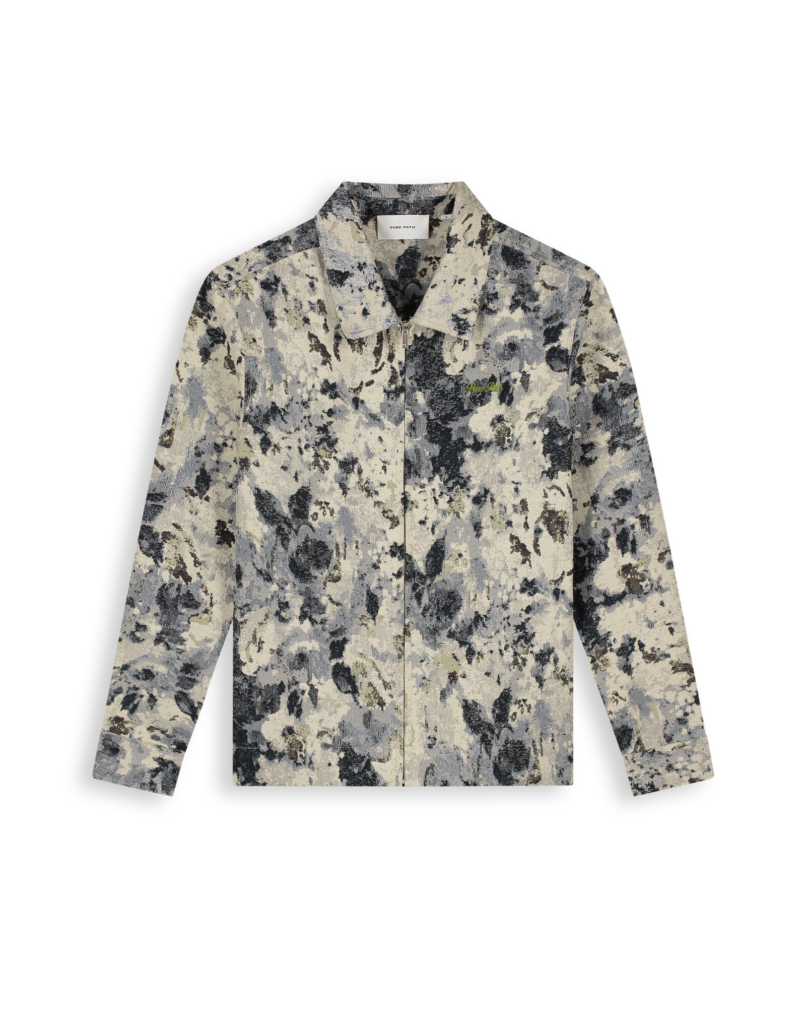 Pure Path Jacquard Flower Full-zip Overshirt
