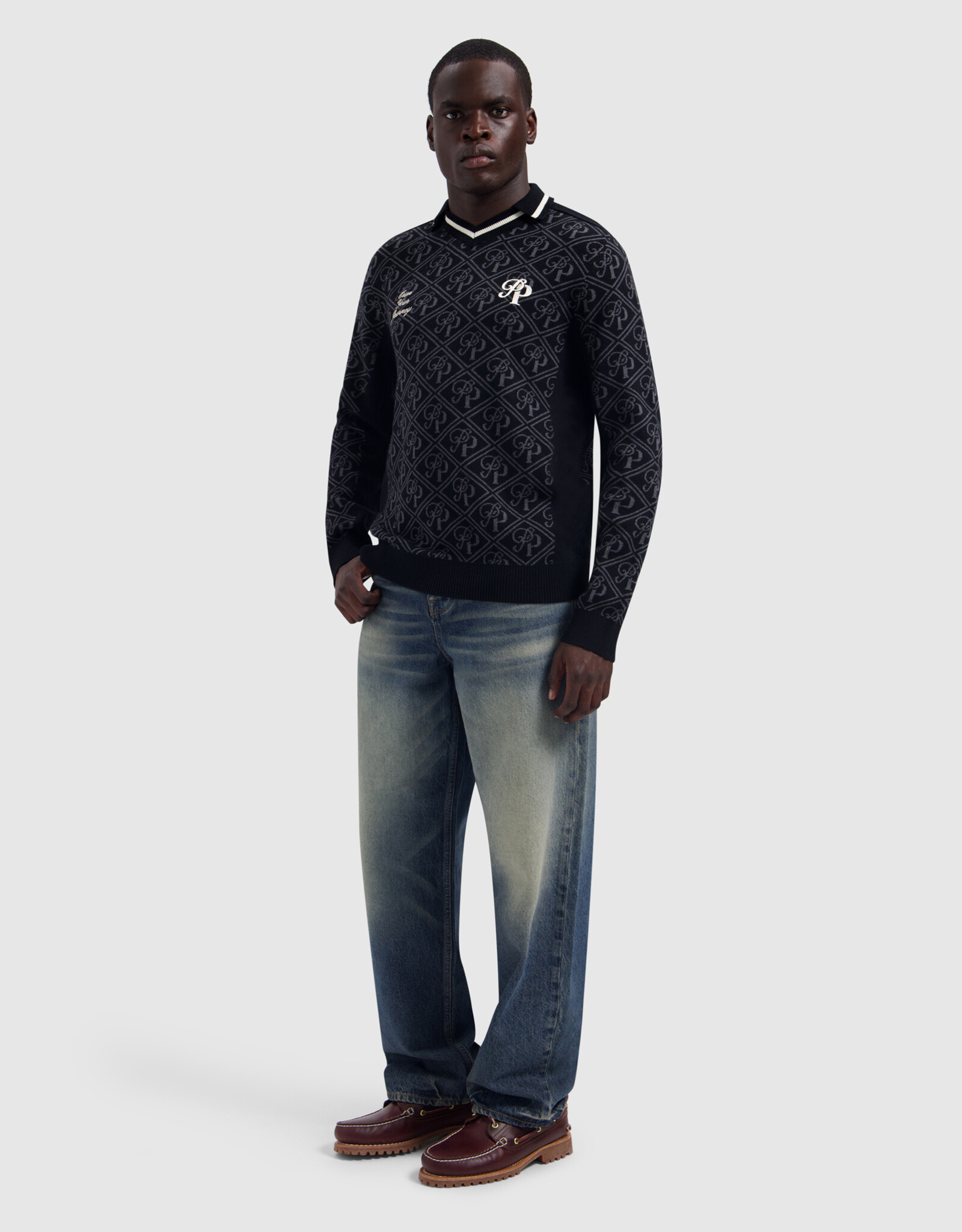 Pure Path Jacquard Football Knit Polo