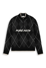 Pure Path Argyle Half-zip Knit
