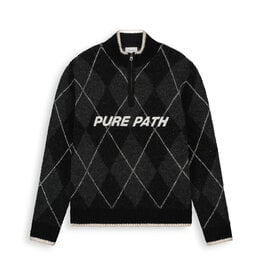 Pure Path Argyle Half-zip Knit