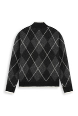 Pure Path Argyle Half-zip Knit