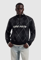 Pure Path Argyle Half-zip Knit