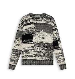 Pure Path Jacquard Geometric Knit Sweater