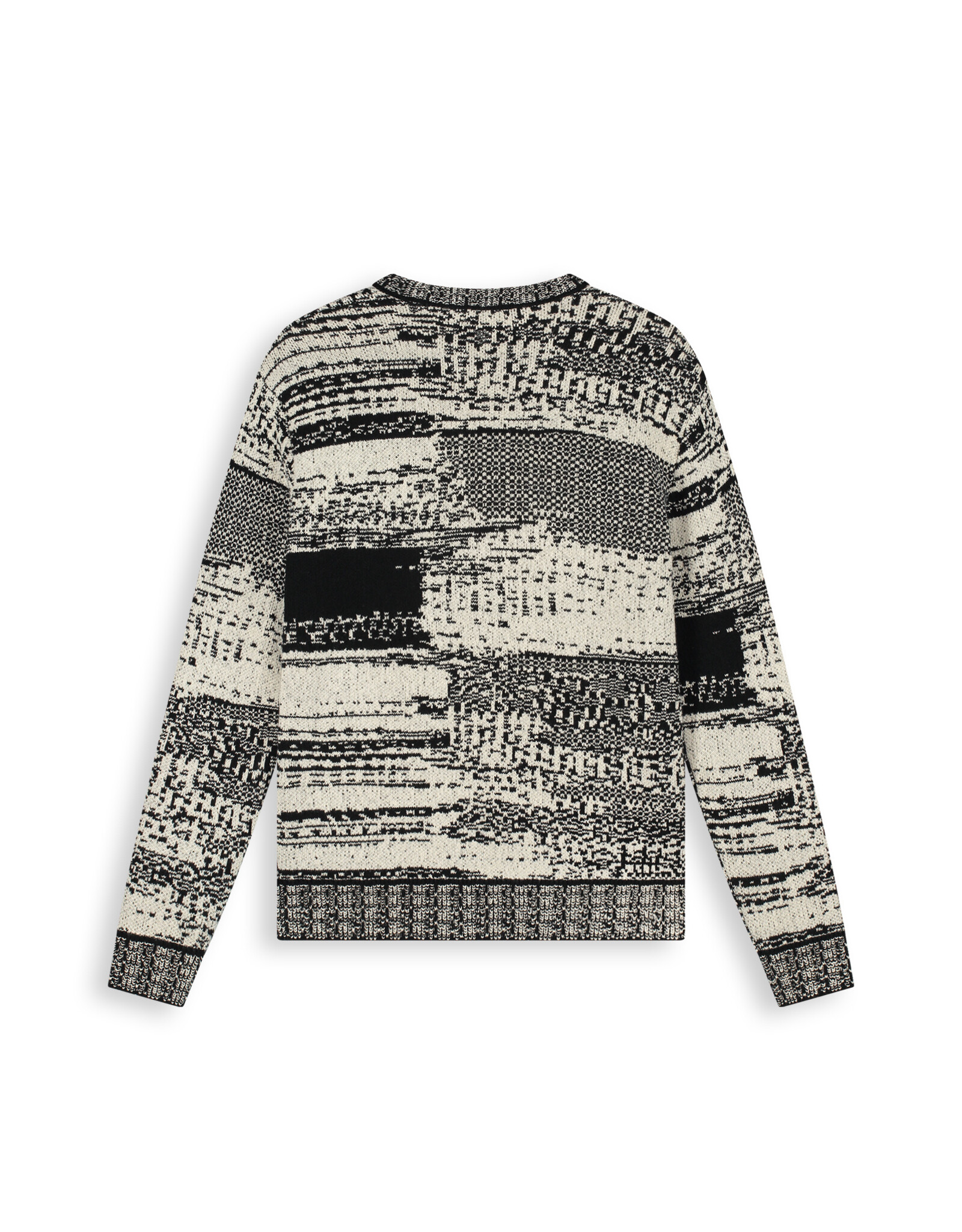 Pure Path Jacquard Geometric Knit Sweater