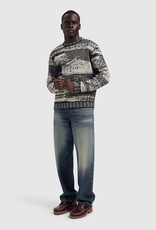 Pure Path Jacquard Geometric Knit Sweater