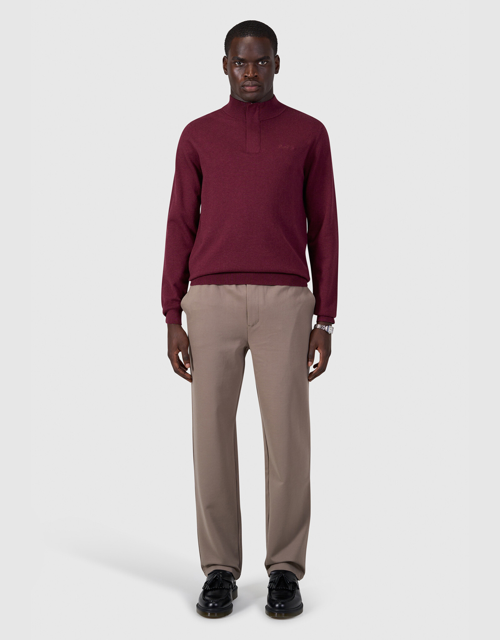 Pure Path Light weight Hidden Half-zip Knit
