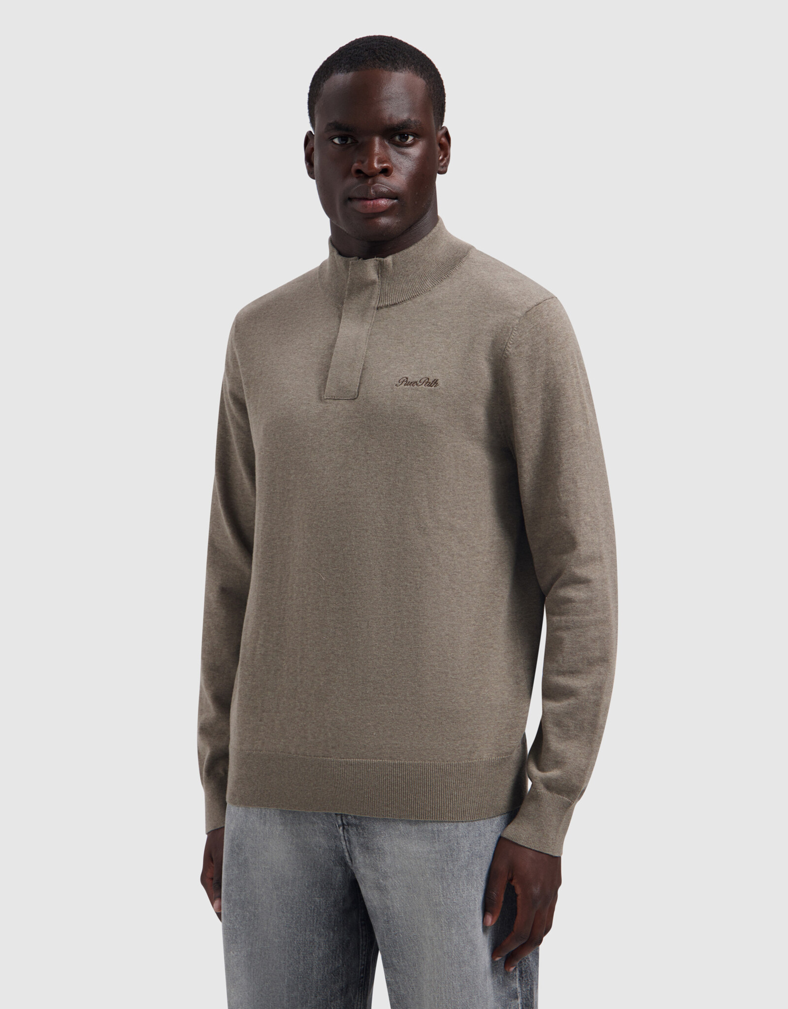 Pure Path Light weight Hidden Half-zip Knit