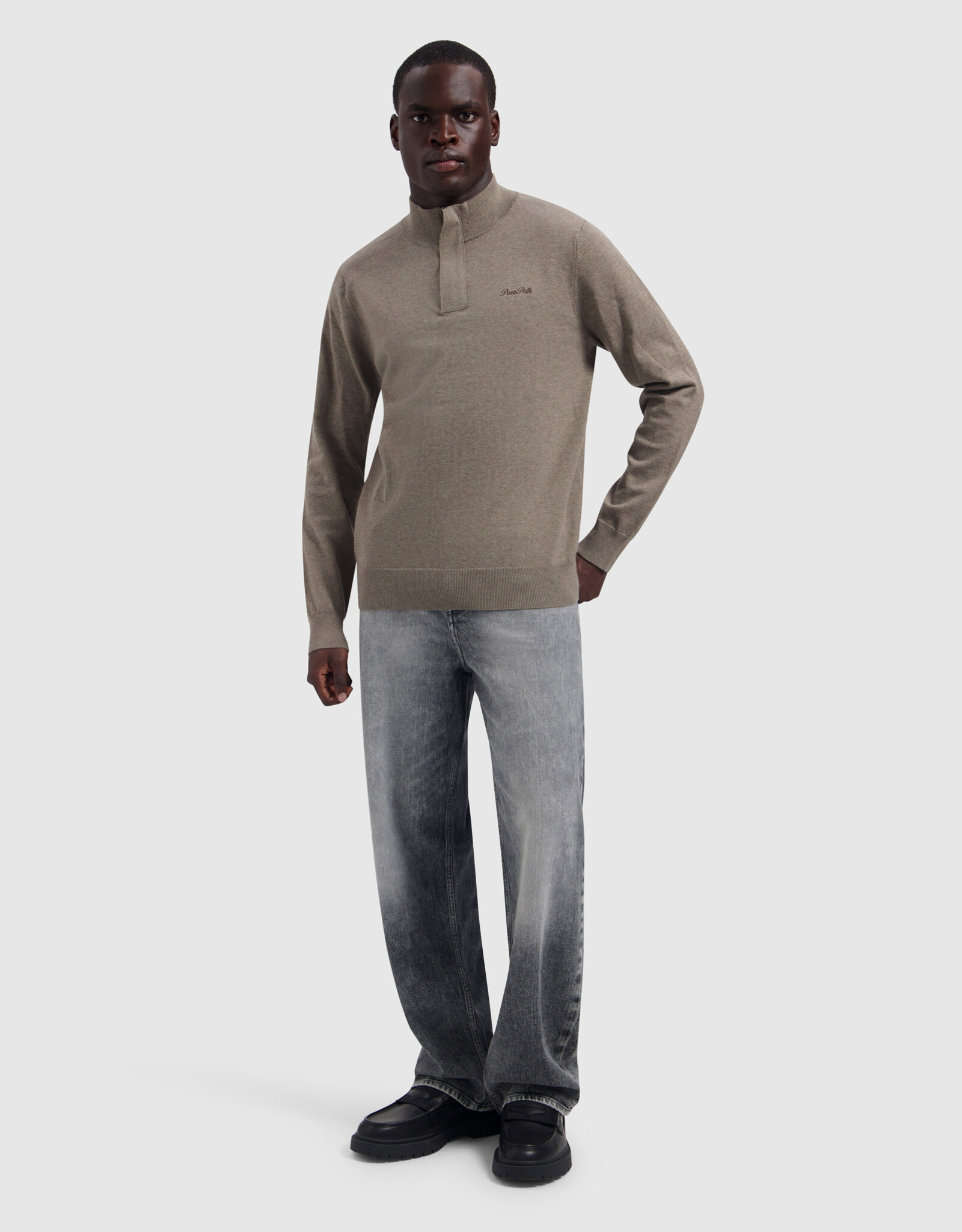 Pure Path Light weight Hidden Half-zip Knit