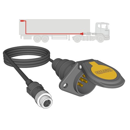 7P socket - 20M - 4P mini DIN screw [FEMALE] trailer side 120018