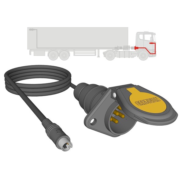 Carvision 7P socket - 10M - 4P mini DIN [MALE] Truck side 120019