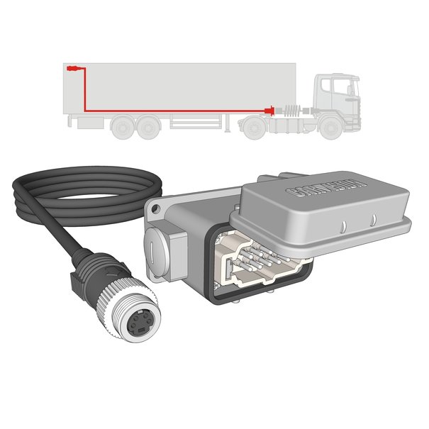 Carvision 10P HARTING socket [MALE] - 20M - 4P mini DIN [FEMALE] trailer side 120061