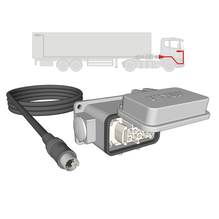 10P HARTING socket [FEMALE] - 10M - 4P mini DIN [MALE] truck side 120062