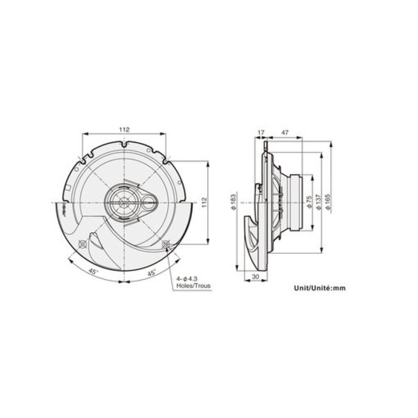 Pioneer Pioneer TS-R1750S - 3-Weg Coaxiale Speakerset -  16.5 cm - 250 Watt