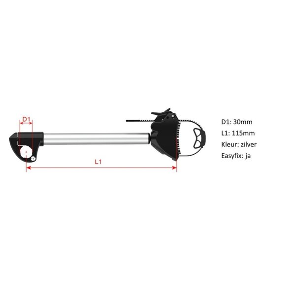 Pro-User Pro User - Flexibele framehouder met spanband - Kort zilver