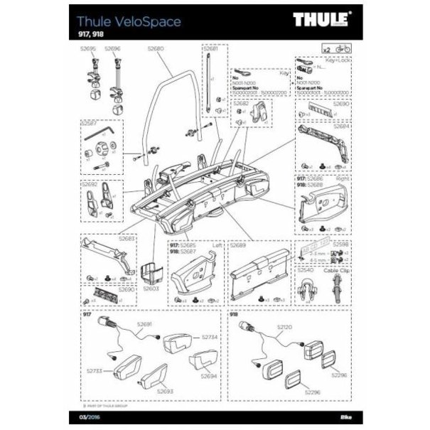 Thule Thule Korte Bevestigingsarm  kort : 915 - 916 - 917 -918