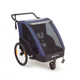 Fietskar Polisport- Grijs/Blauw - 2 Kinderen - Max Laadvermogen 45kg