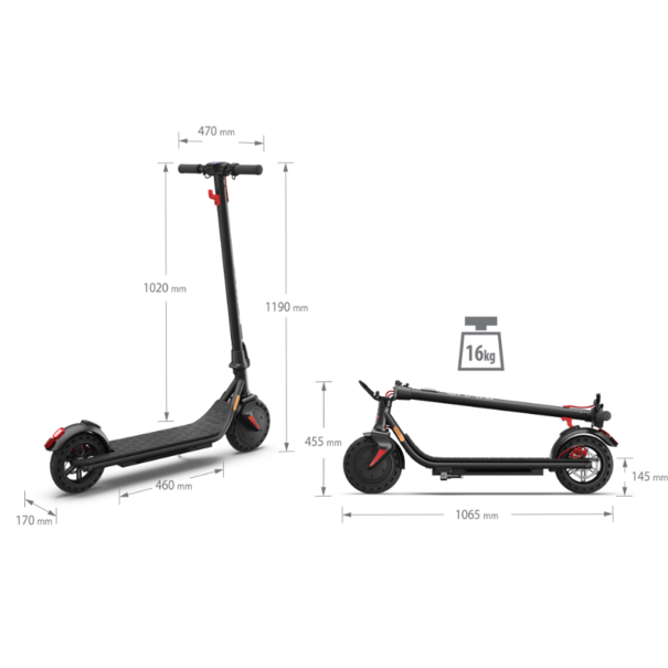 Sharp Sharp e-scooter - KS1AEUB - 25 Km  - 120 kg max - 4/5 uur laadtijd