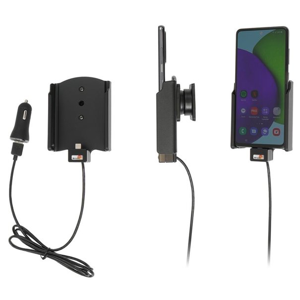 Brodit Telefoonhouder - Samsung Galaxy A52 - Actieve houder - 12V USB plug.