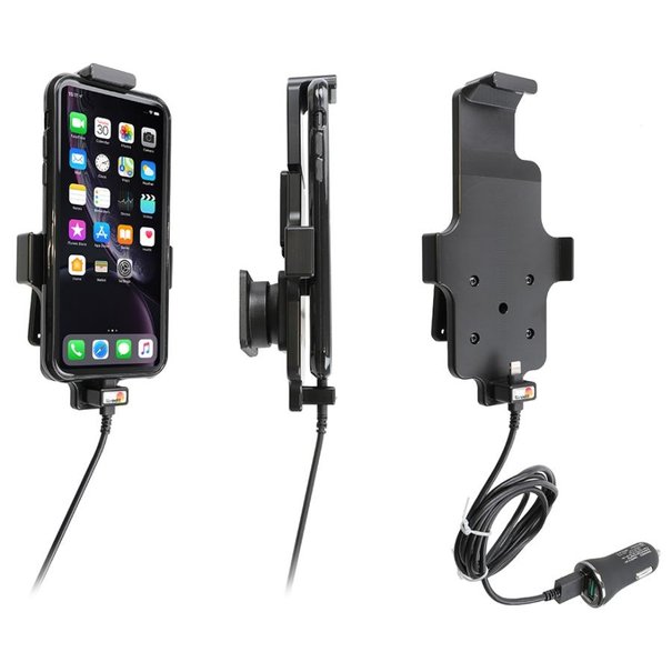 Brodit Telefoonhouder - Apple iPhone XR / 11 skin - Actieve houder - 12V USB plug