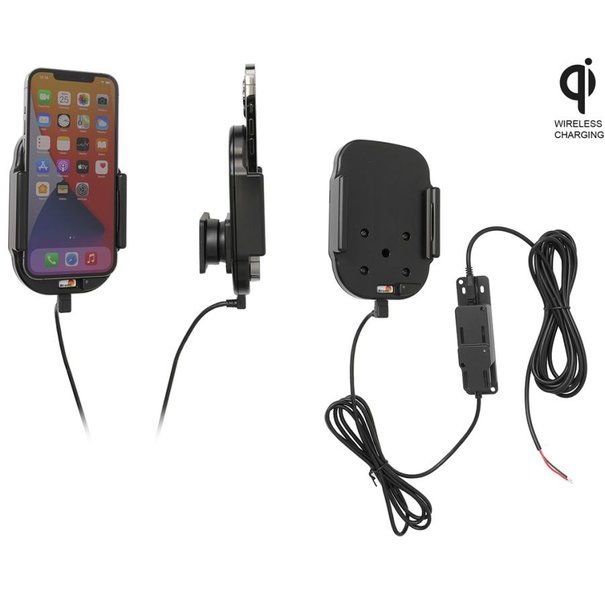 Brodit Telefoonhouder - Apple iPhone 12 Pro Max Qi Wireless - Actieve houder - Vaste voeding