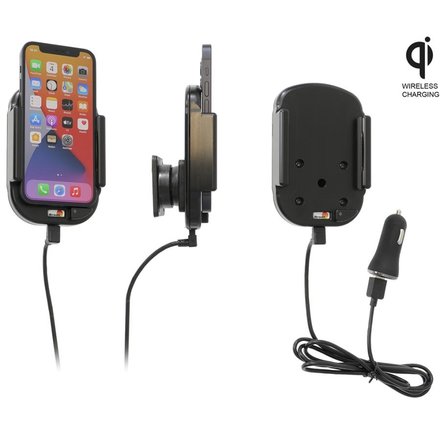 Telefoonhouder - Apple iPhone 12 Mini Qi Wireless - Actieve verstelbare houder - 12V USB plug