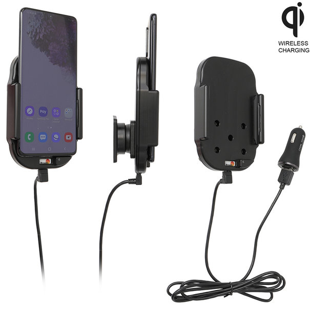 Brodit Telefoonhouder - Samsung Galaxy S20 Plus Qi Wireless - Actieve houder -12V USB plug