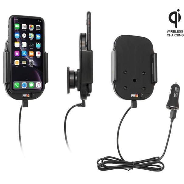 Brodit Telefoonhouder - Apple iPhone XR / 11 QI wireless - Houder met 12V USB plug