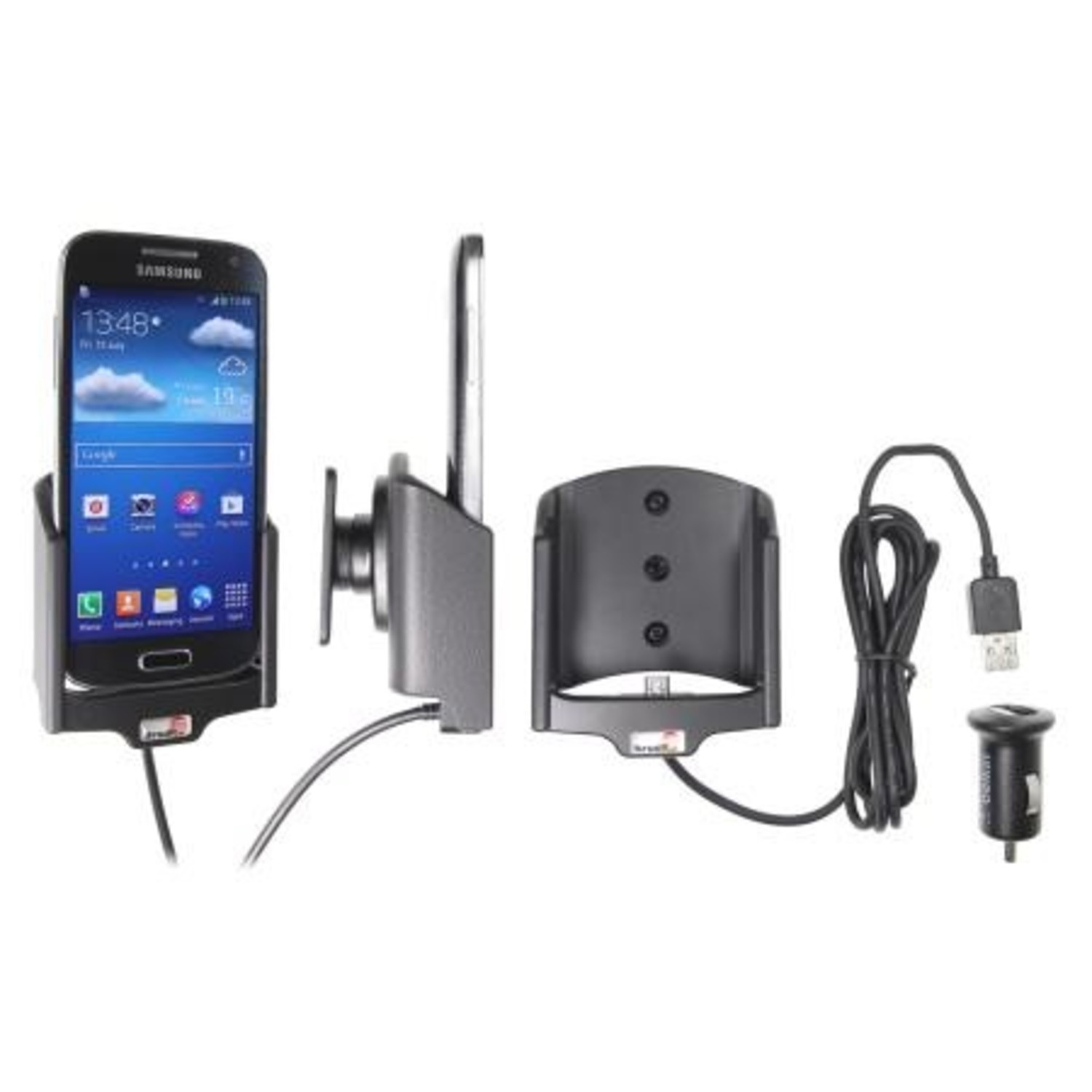Brodit Galaxy S4 Mini GT-I9195 Actieve houder met 12V USB plug - VenderParts.nl