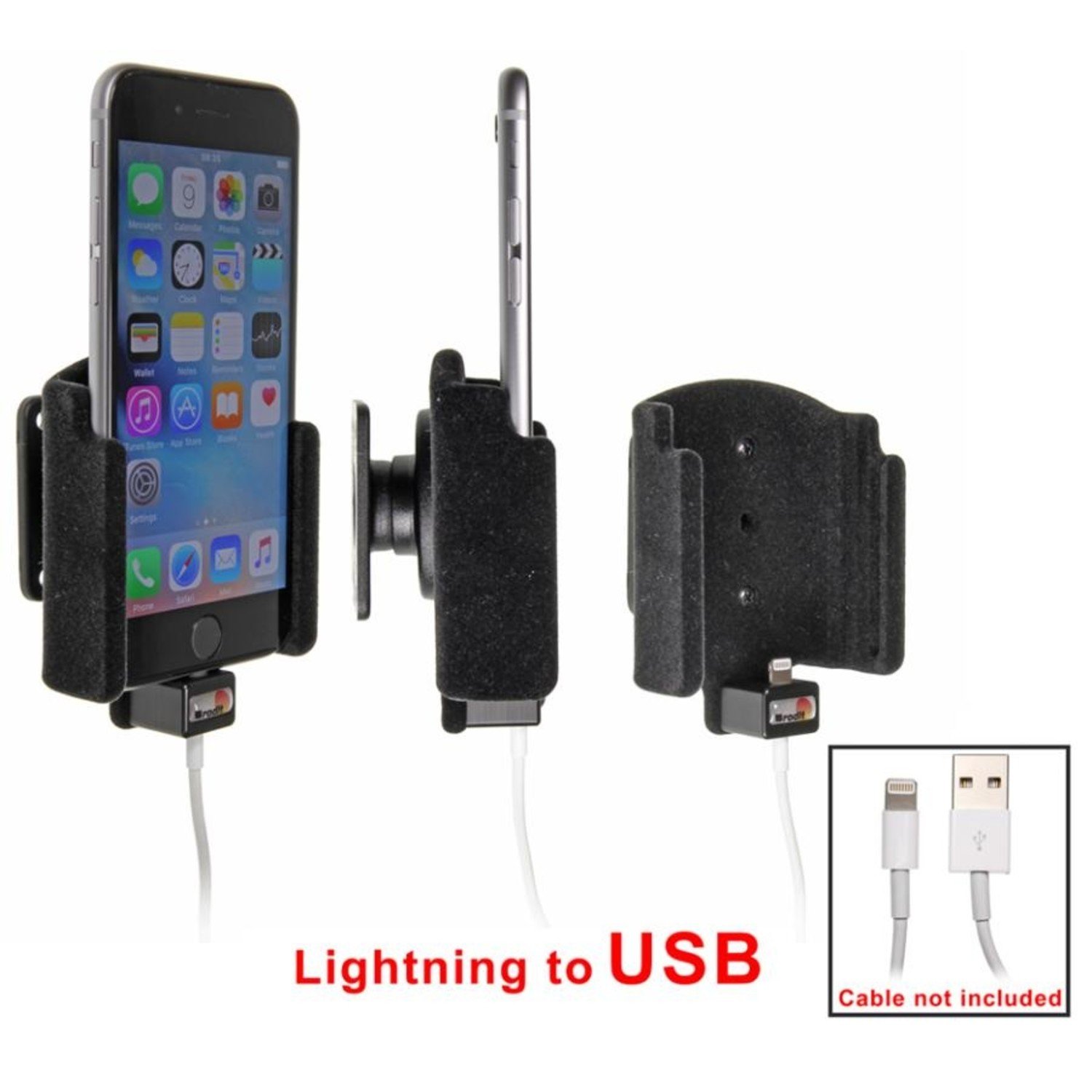 Tact zijde Stal Brodit Apple iPhone 6S / 7 Passieve houder. Voor originele Apple lightning  naar USB kabel (Gestoffeerd) - VenderParts.nl