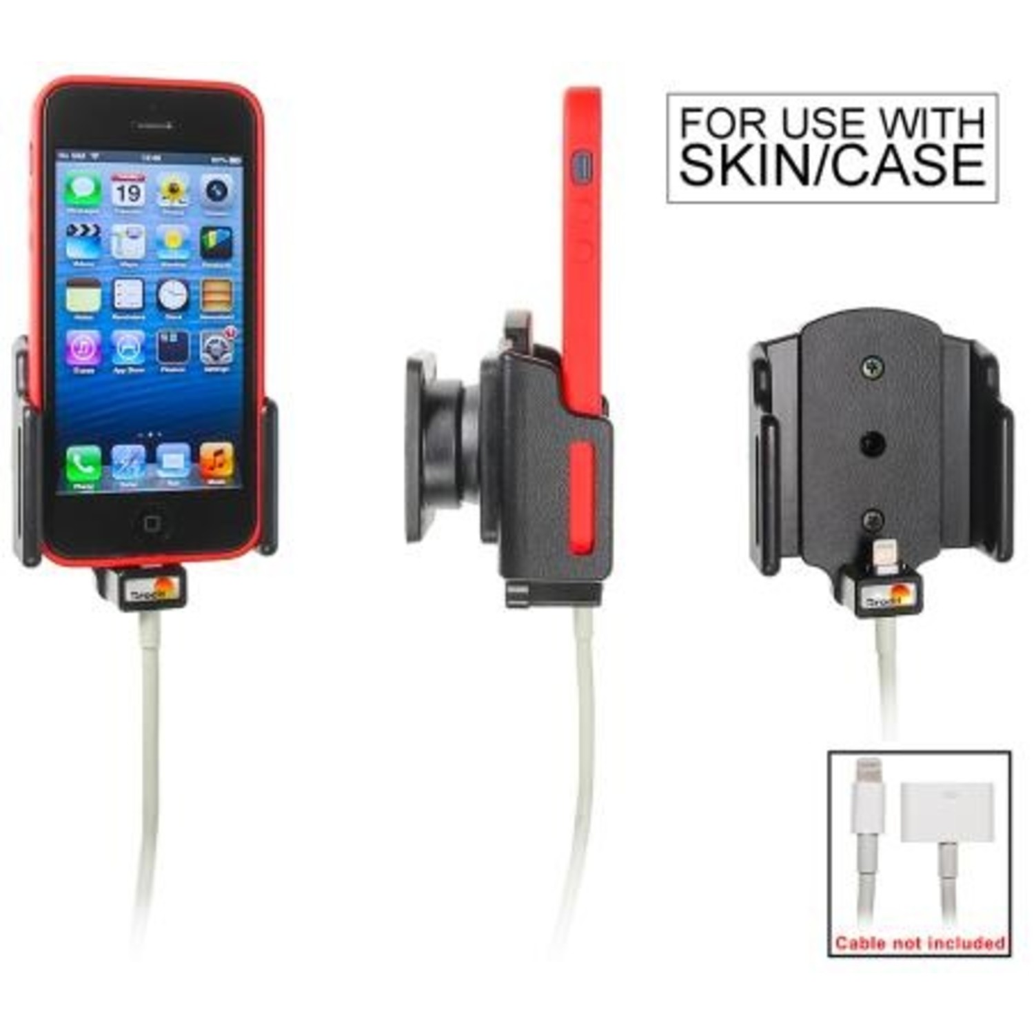 Brodit Apple iPhone 5S/ SE Passieve houder. Originele lightning naar pin adapter kabel. - VenderParts.nl