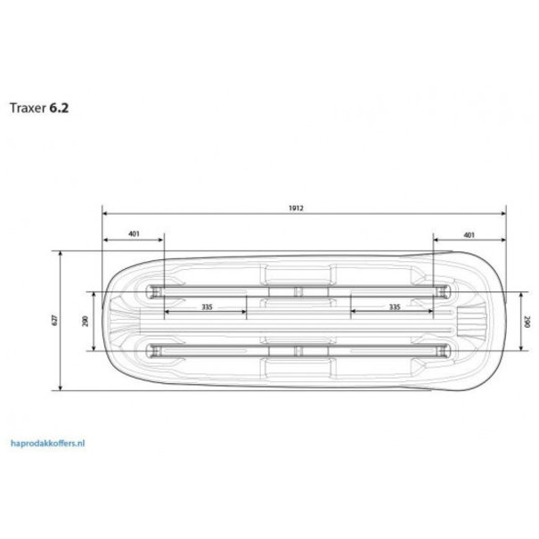 Hapro Hapro Traxer 6.2 Antraciet - Dakkoffer -  320 L - 5 jaar garantie