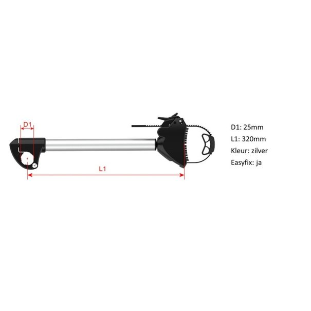 Pro-User Pro User flexibele framehouder 32cm  - Met spanband lang -  25mm U-beugel - Geschikt voor alle Diamant modellen