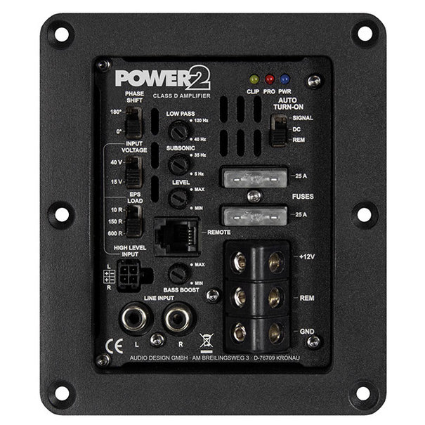 ESX ESX POWER2 - Klasse D -  Actieve module - 2 Ohm voor subwooferbehuizingen