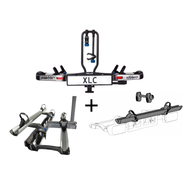 XLC Azura XLC Azura Xtra LED 2.0 Fietsendrager + 3e Fietsadapter  - Lichtgewicht - Kantelbaar - Ebikes